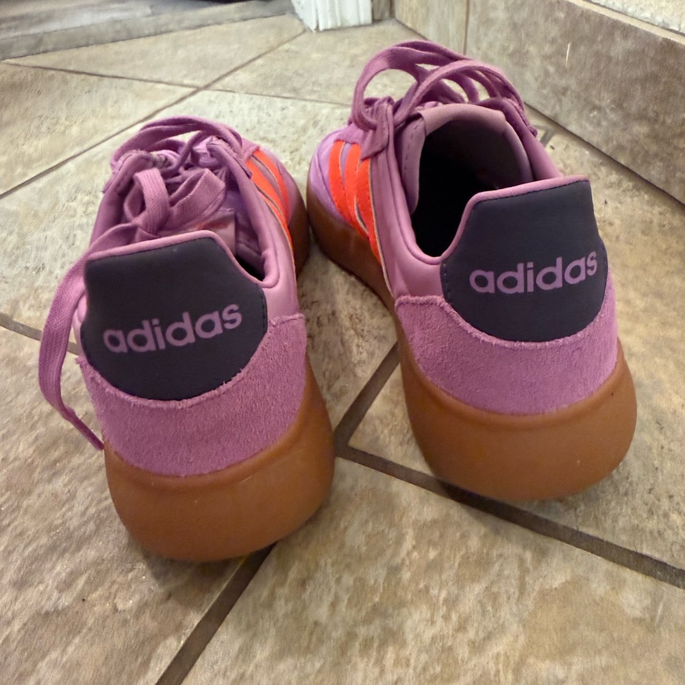 adidas Pink Sneakers with Orange Three-Stripes - Picture 3 of 6
